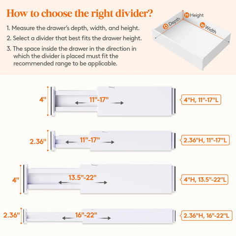 Lifewit divider ends feature anti-slip pads to protect drawer surfaces.
