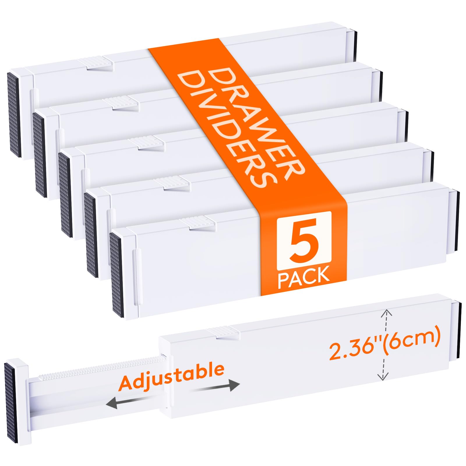Lifewit drawer dividers package close-up showing sturdy white supports for tidy drawers