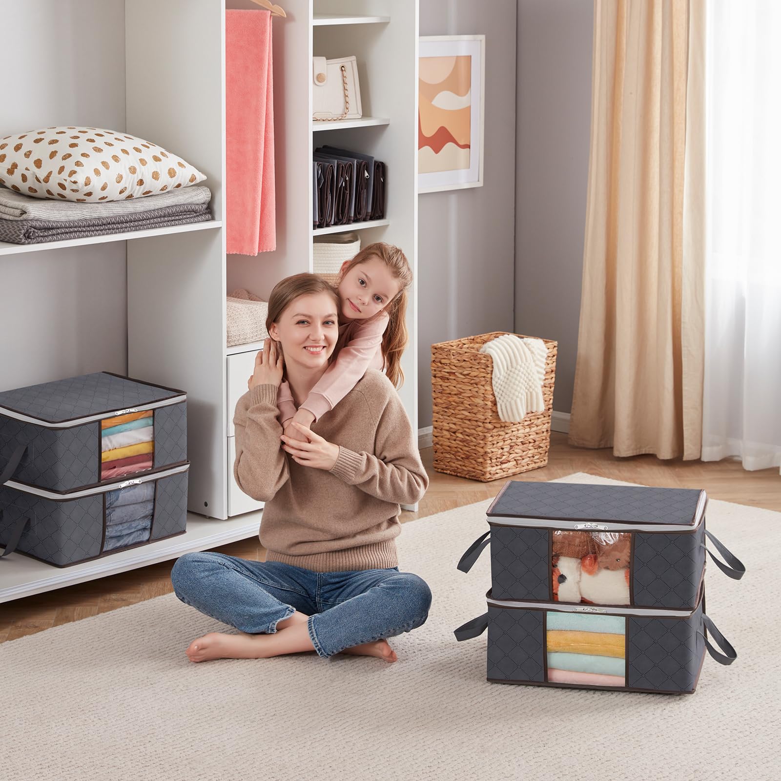 Lifewit easy-fold design simplifies closet reorganization and storage.