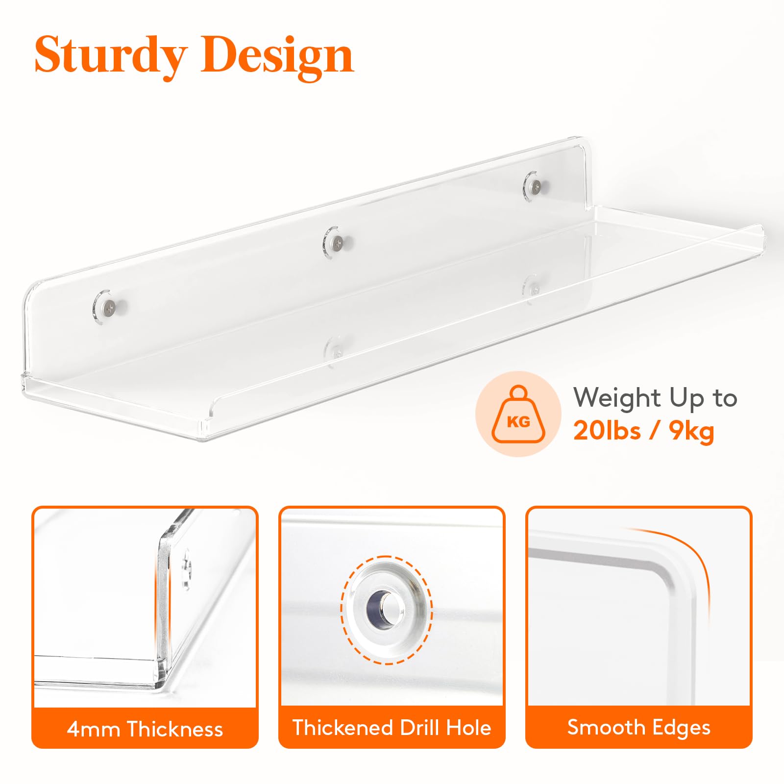 Lifewit acrylic wall display enhances small decor with clear visibility.