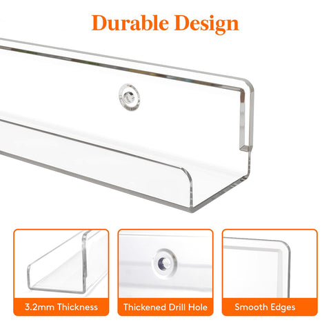 Lifewit floating shelves with a front lip prevent items from slipping.