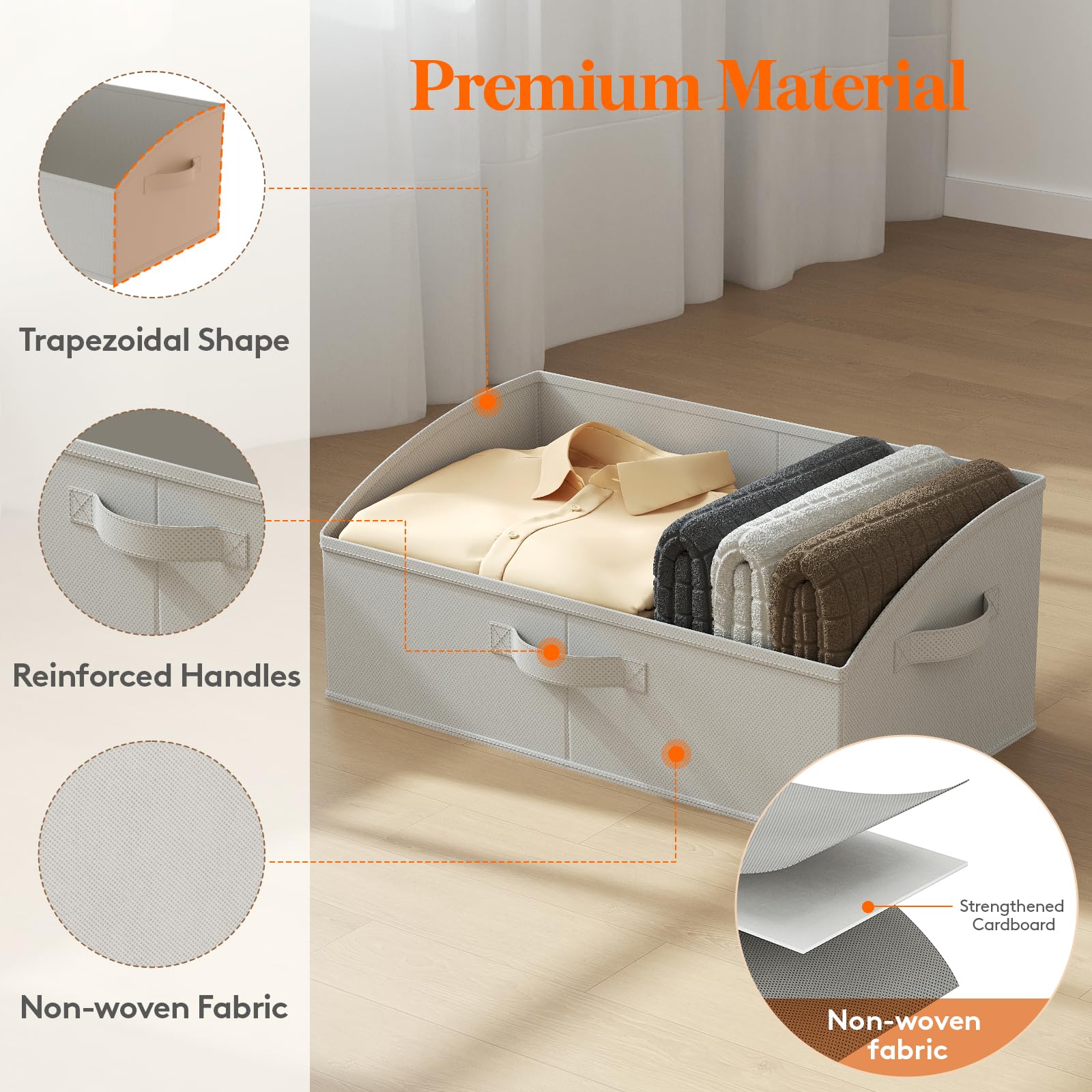 Lifewit foldable closet bin assembled ready for compact storage when not in use.