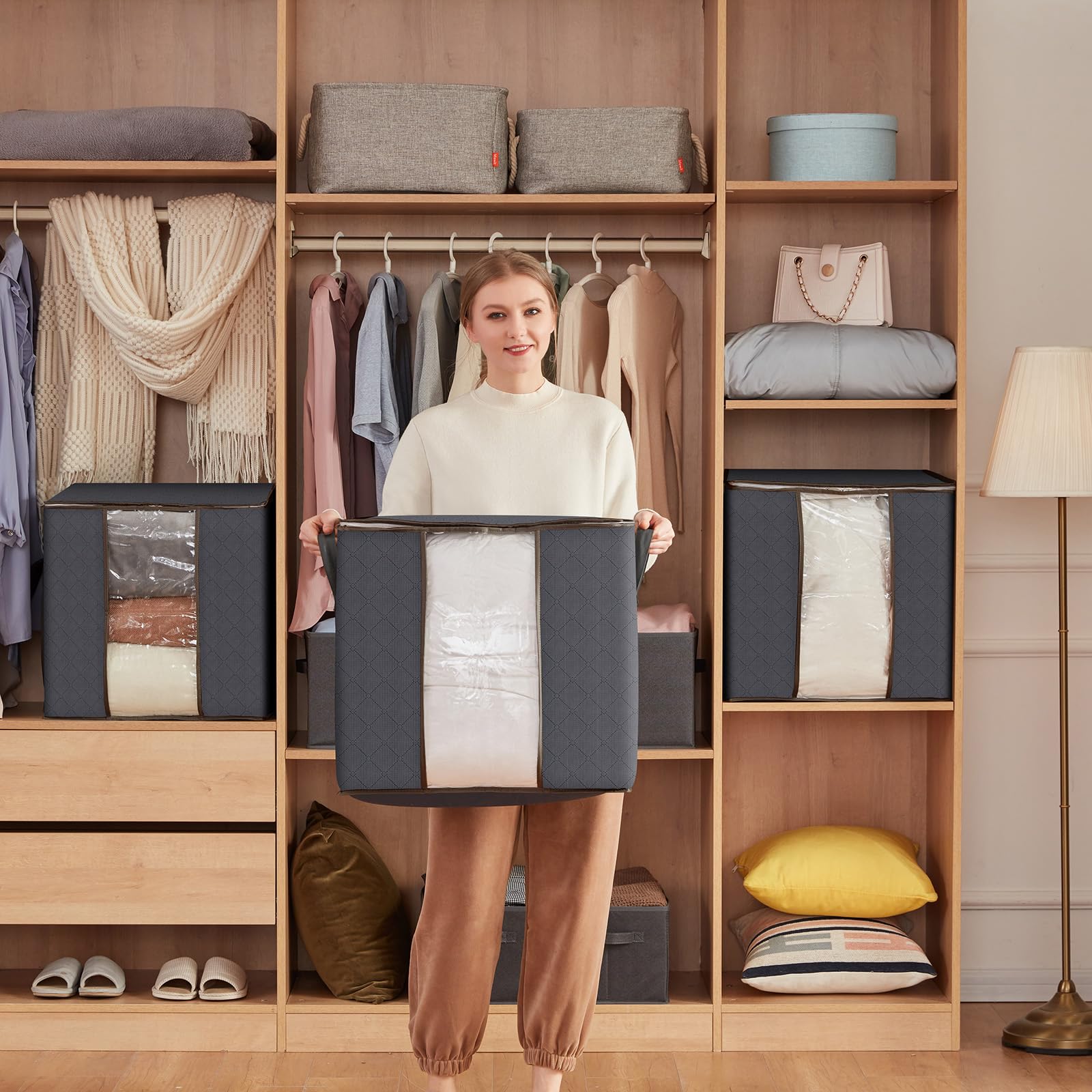 Lifewit foldable design fits drawers or shelves when not in use.