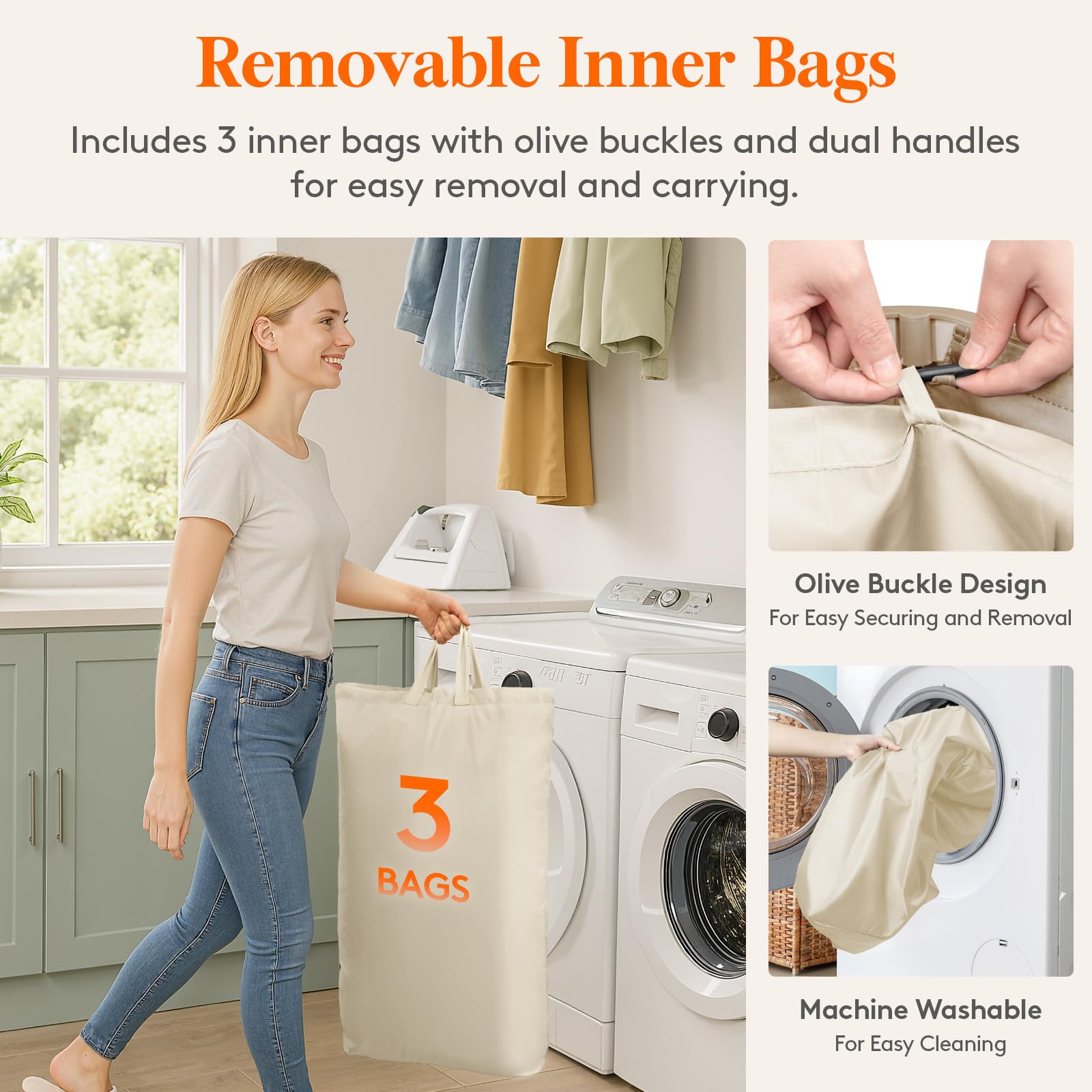 Foldable Lifewit hamper in compact form for convenient storage.