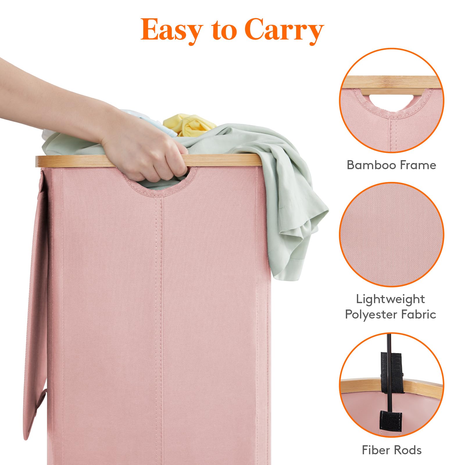 Lifewit foldable laundry bin stores flat when not in use.