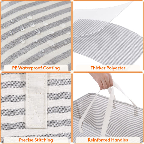 Lifewit foldable laundry hamper folds flat when not in use.