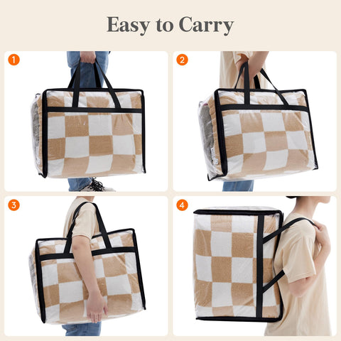 Lifewit foldable moving bags with lids simplify seasonal packing.