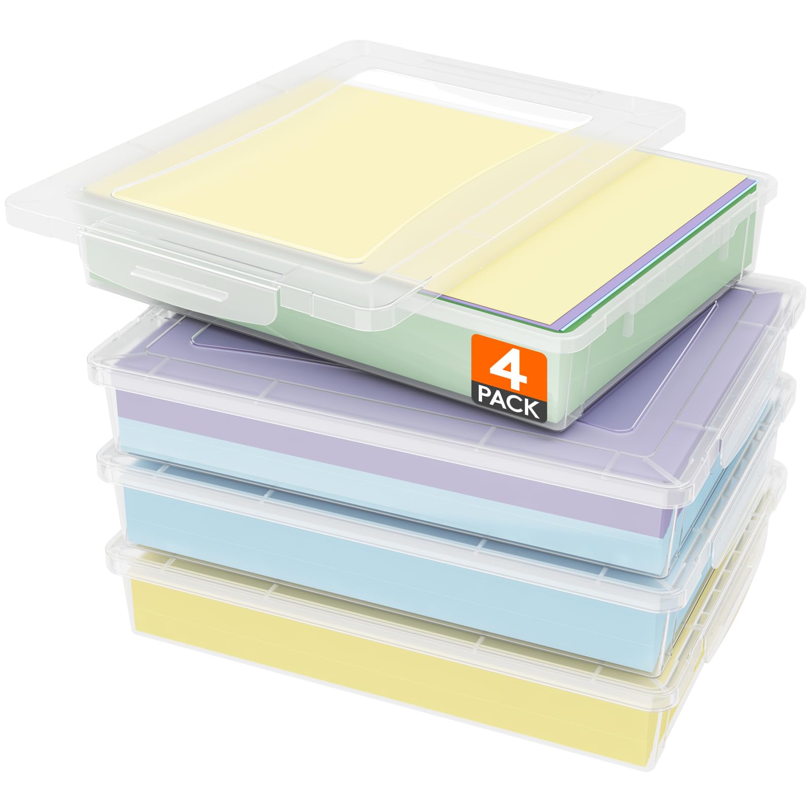 Lifewit four-pack paper organizer with lids keeps documents neatly stacked.