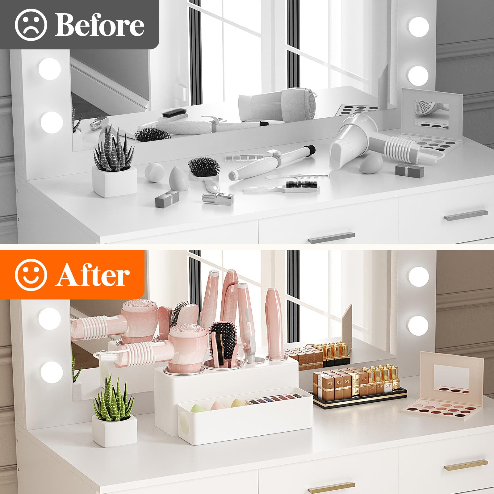 Lifewit countertop organizer ready for daily bathroom use.