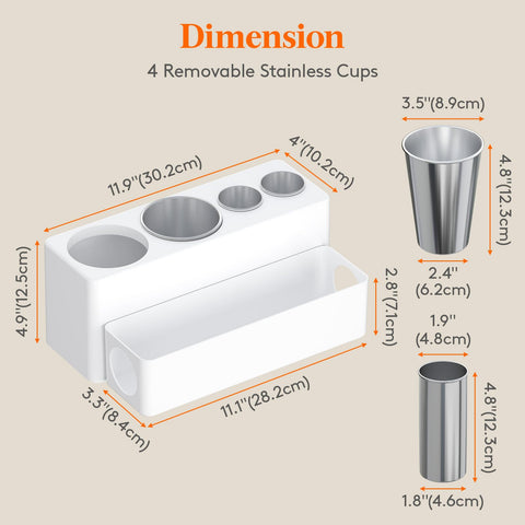 Lifewit hair tool organizer with four cups showing stable placement.