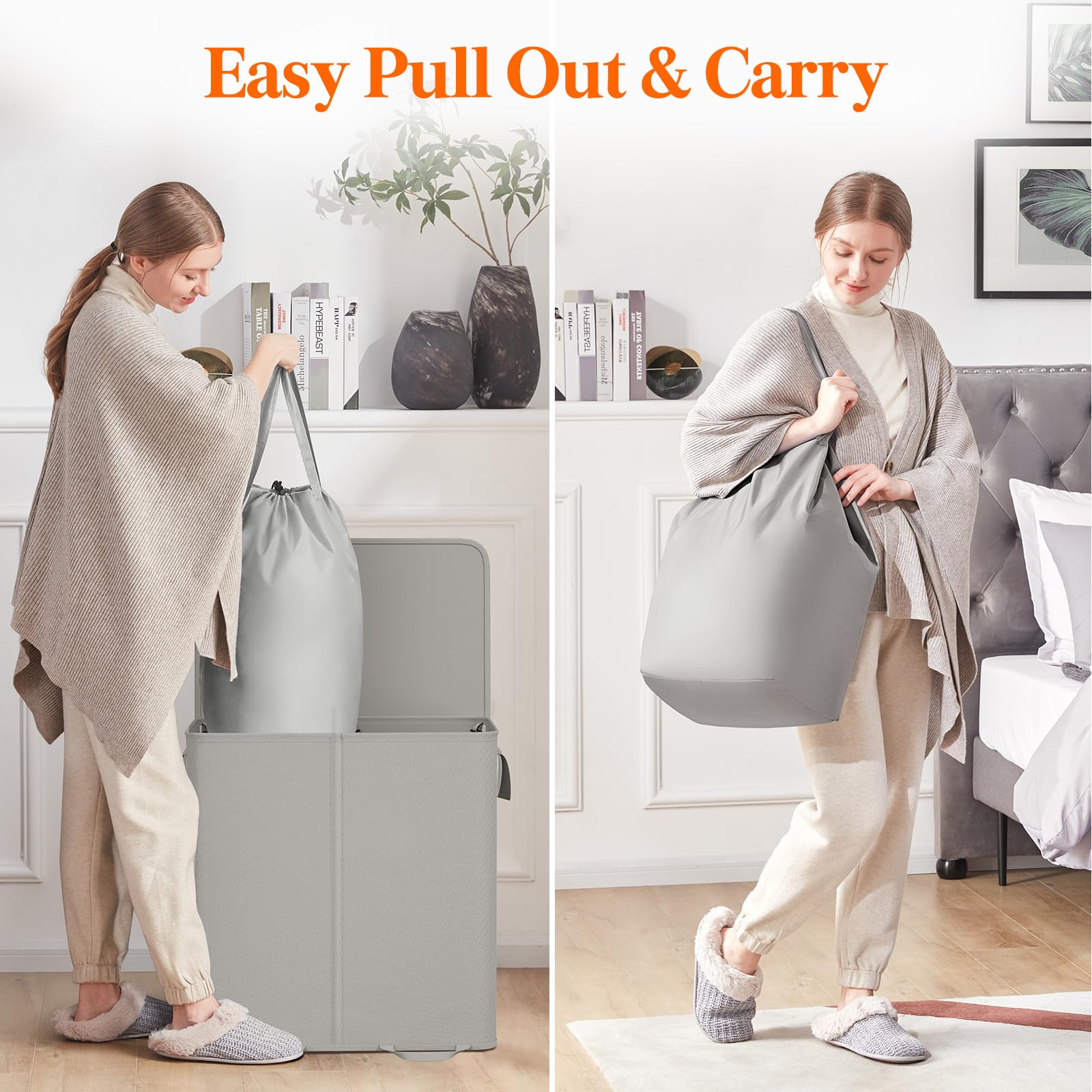Lifewit easy-assembly hamper with six fiberglass poles for quick setup
