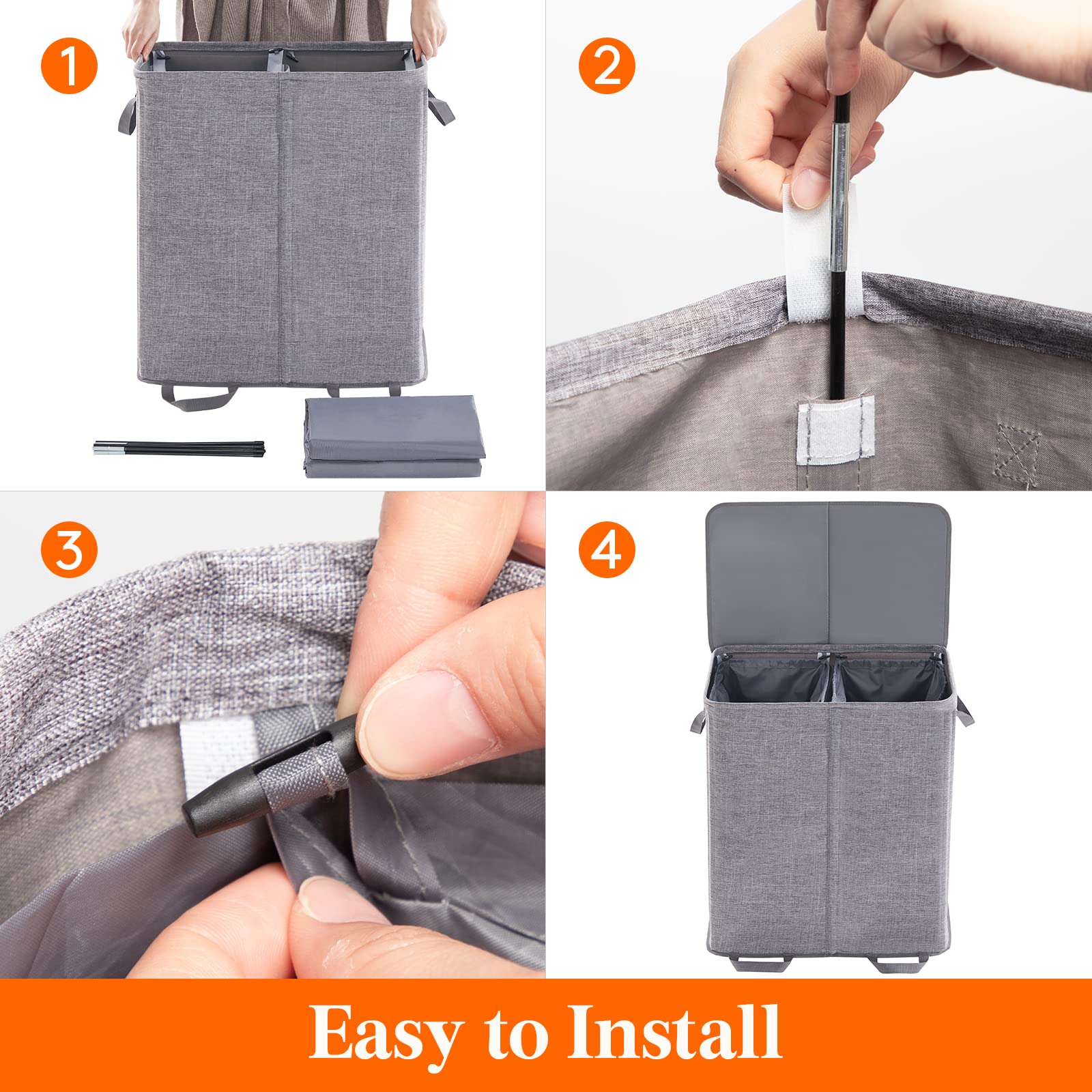Lifewit hamper two dividers for sorting laundry efficiently