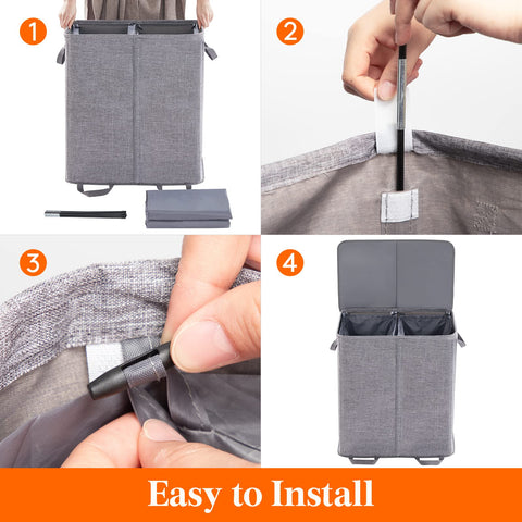 Lifewit hamper two dividers for sorting laundry efficiently