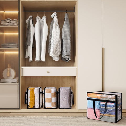 Lifewit heavy-duty PVC storage bags offer high clarity for quick item checks.