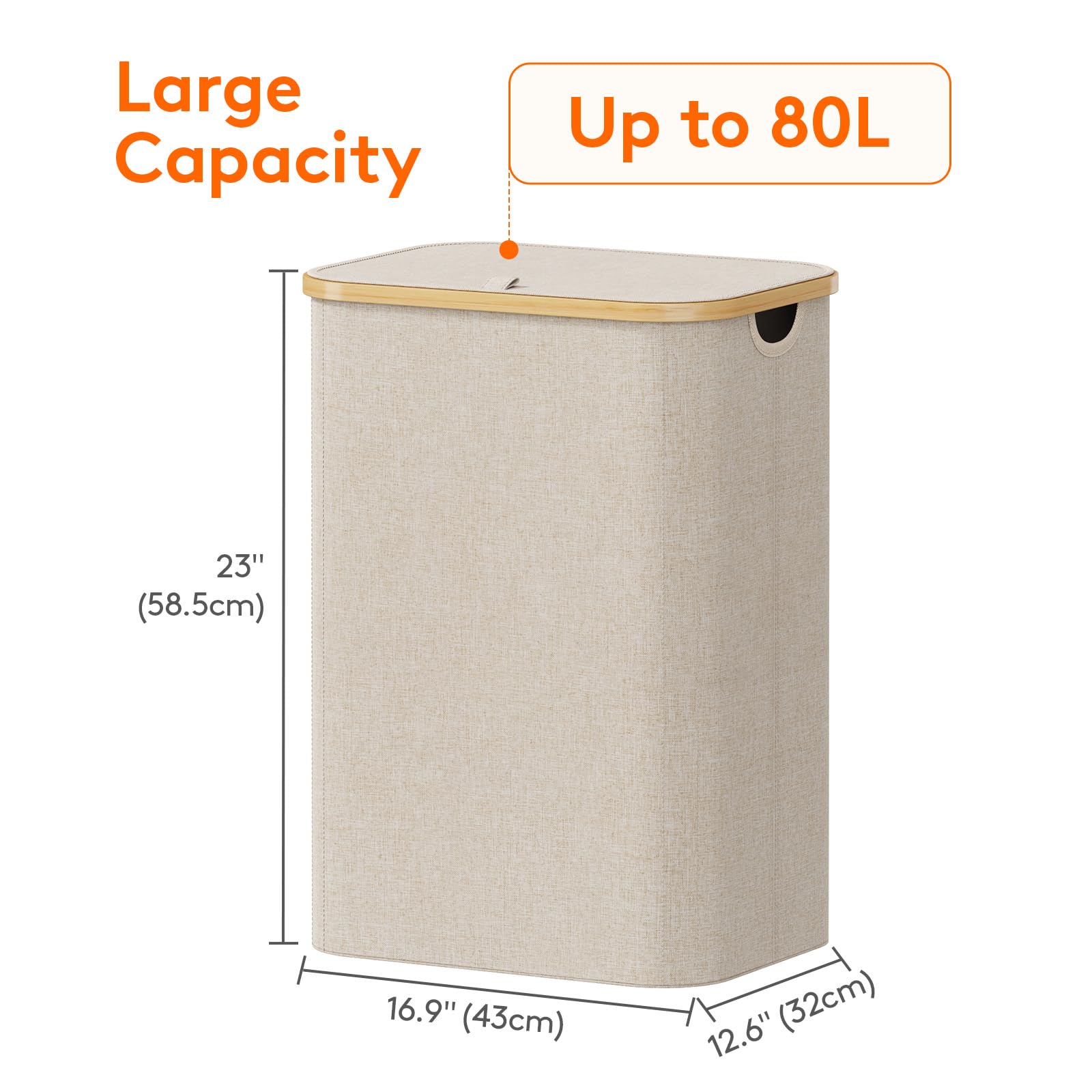 Lifewit large-capacity 80L basket ready to hold multiple outfits