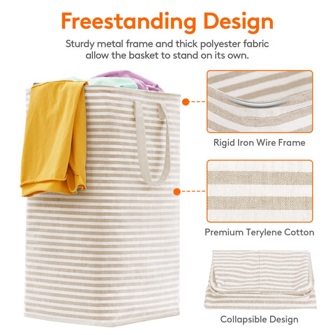 Lifewit laundry basket 80L simple wipe-clean exterior for quick maintenance.