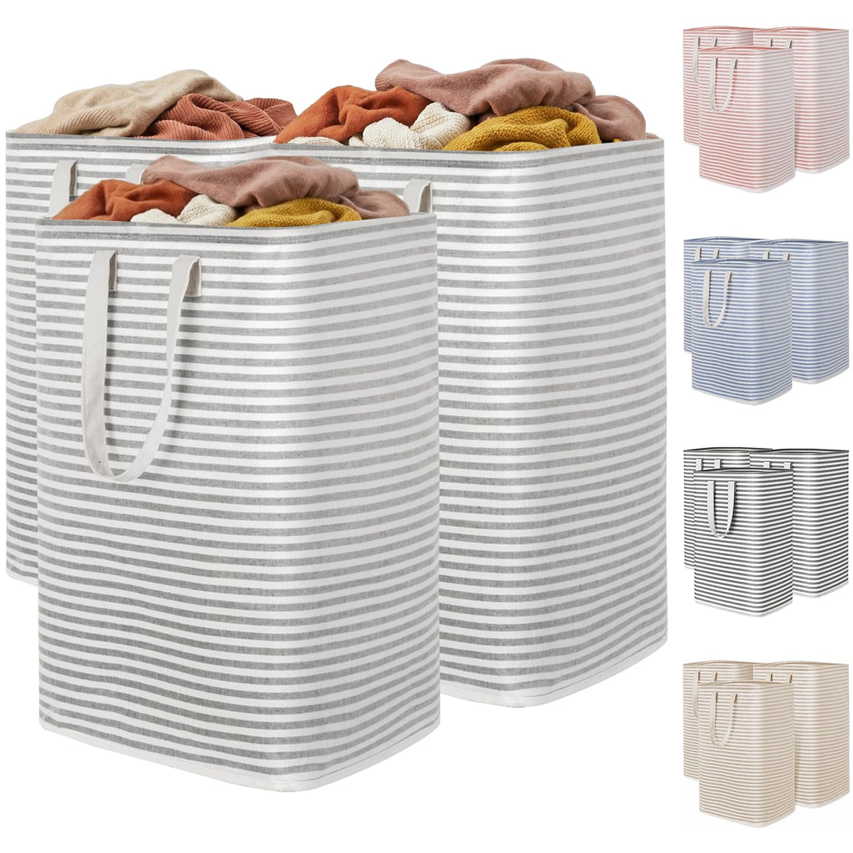Lifewit 80L freestanding design laundry basket keeps clothes organized during laundry day.