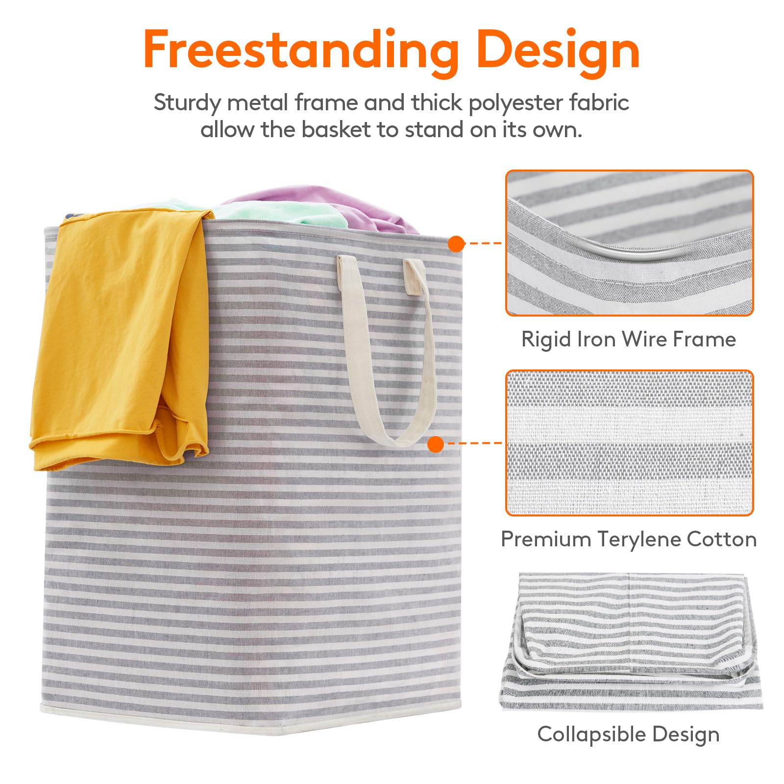 Lifewit 90L capacity basket holding laundry loads.