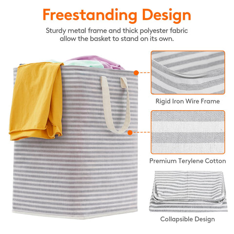Lifewit 90L capacity basket holding laundry loads.