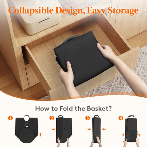 Lifewit black laundry basket complements modern home decor