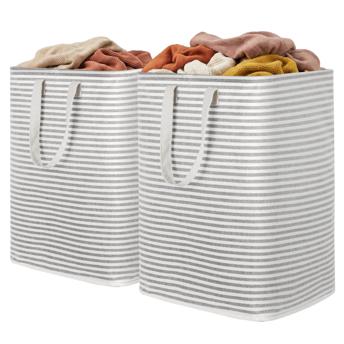 Lifewit laundry basket standupright demonstrates freestanding stability for easy loading.