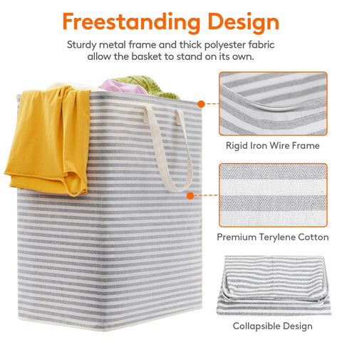 Lifewit collapsible laundry hamper 100L ideal for space-saving storage.