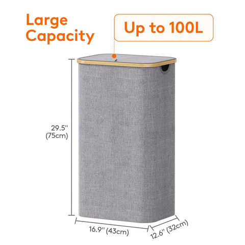 Lifewit foldable laundry hamper stands upright for quick laundry days.