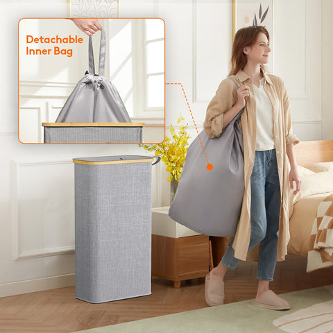 Lifewit lid design helps control odors between loads and keeps laundry contained.