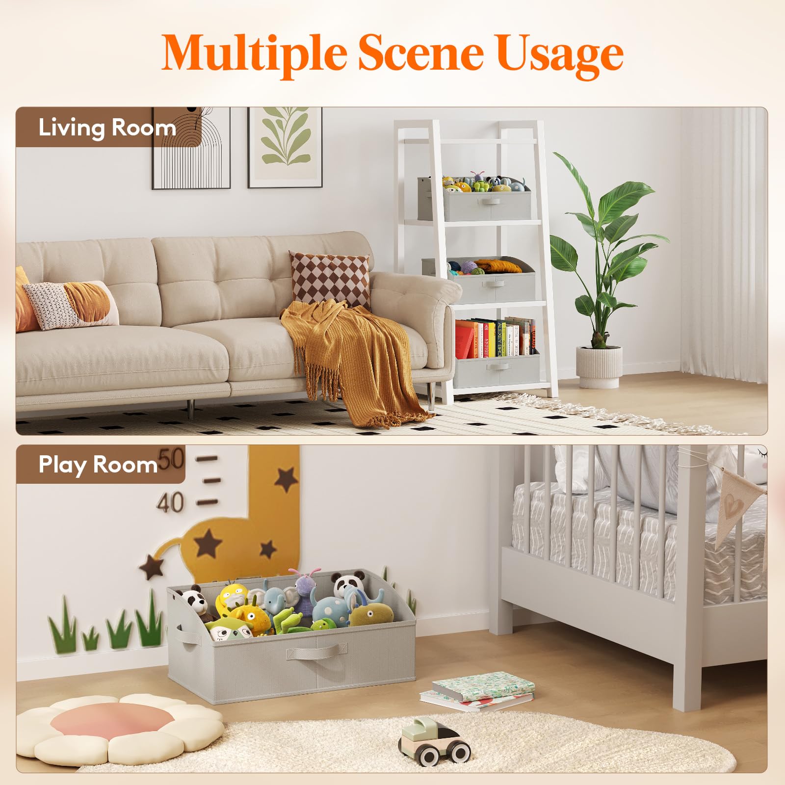 Lifewit light gray closet bins blend with any decor and organize essentials.
