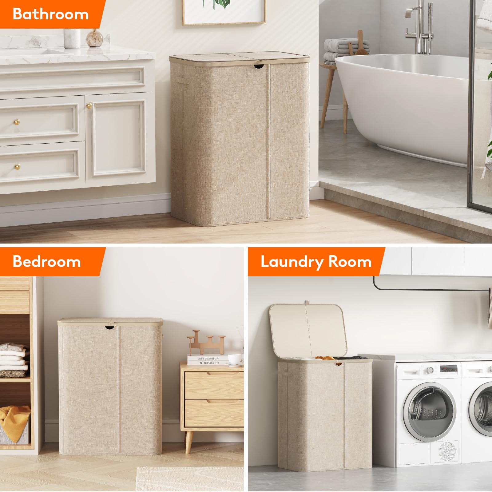 Move-ready Lifewit hamper ideal for dorms and bedrooms with easy transport.