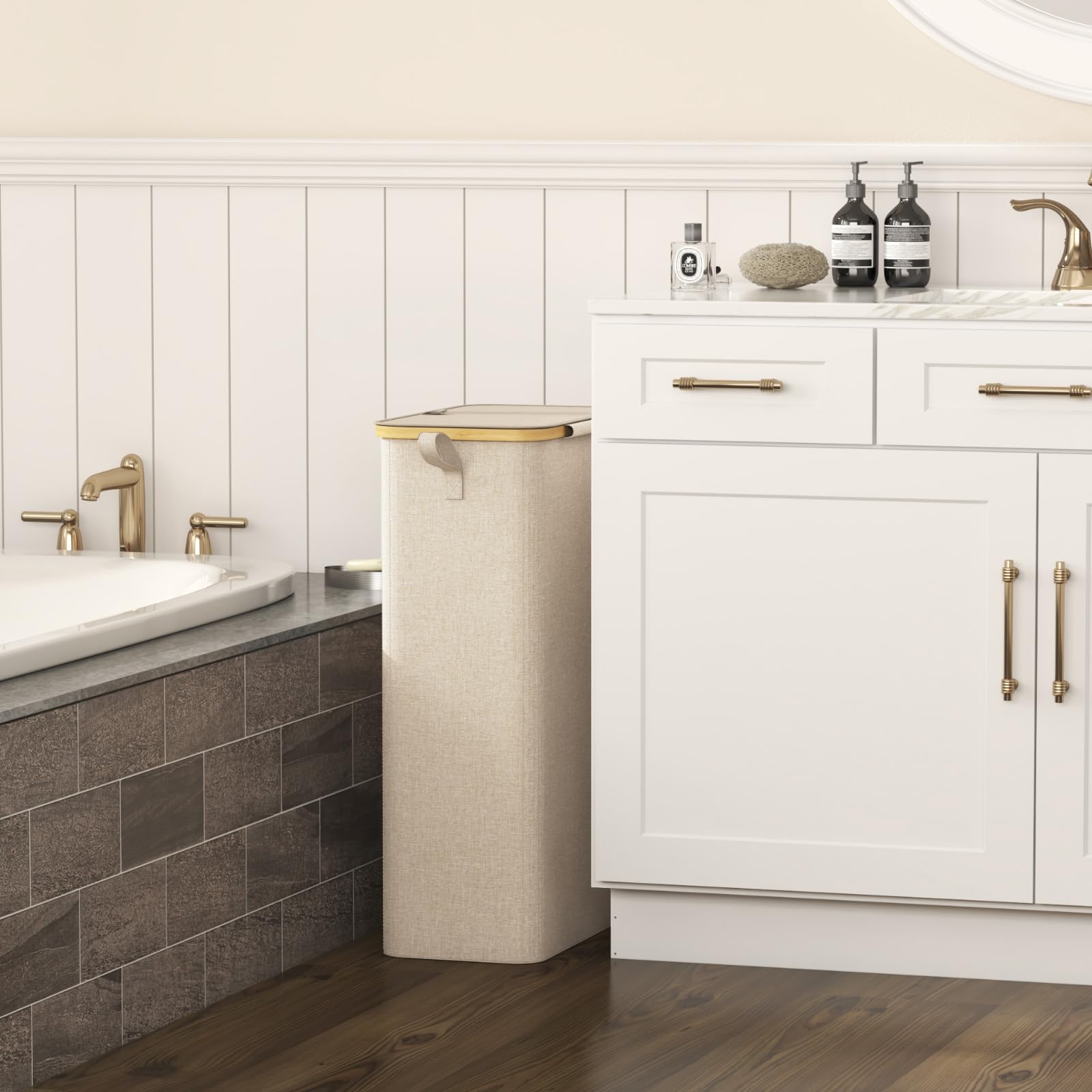 Lifewit slim profile laundry bin fits tight spaces and closets.