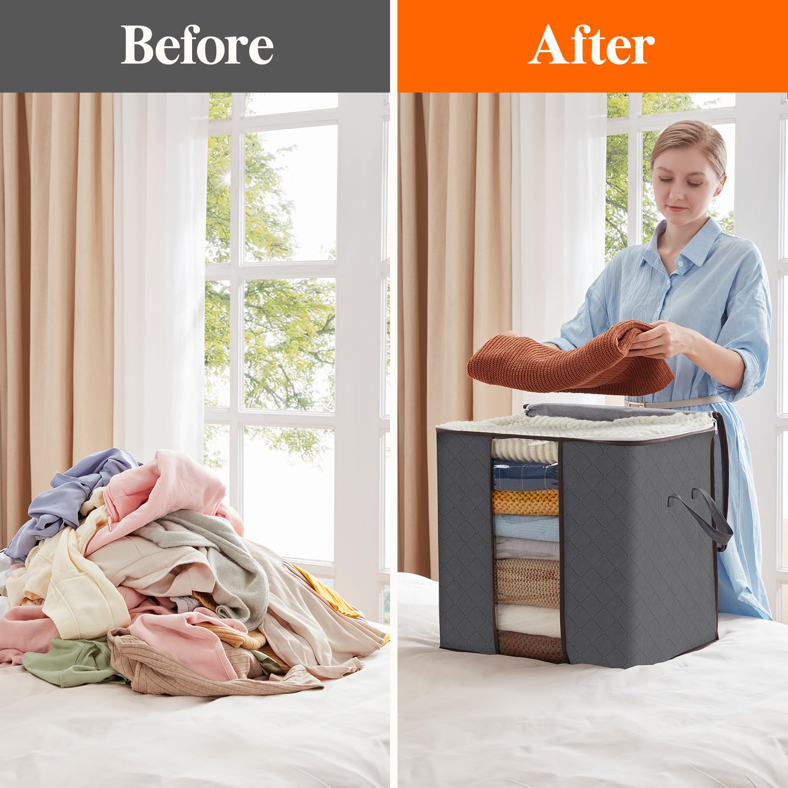 Lifewit breathable non-woven fabric promotes ventilation for stored textiles.