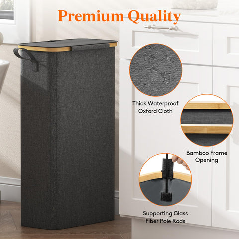 Lifewit lid minimizes odors and keeps laundry hidden.