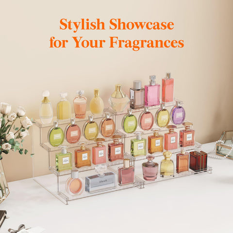Lifewit perfume organizer clear panel offers transparent visibility for quick choice.