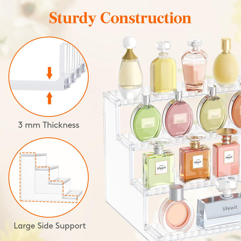 Lifewit cosmetics storage on a display stand keeps nail polish and skincare accessible.