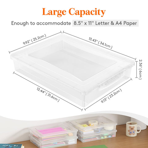 Lifewit plastic file box with latching lids securely seals and protects contents.