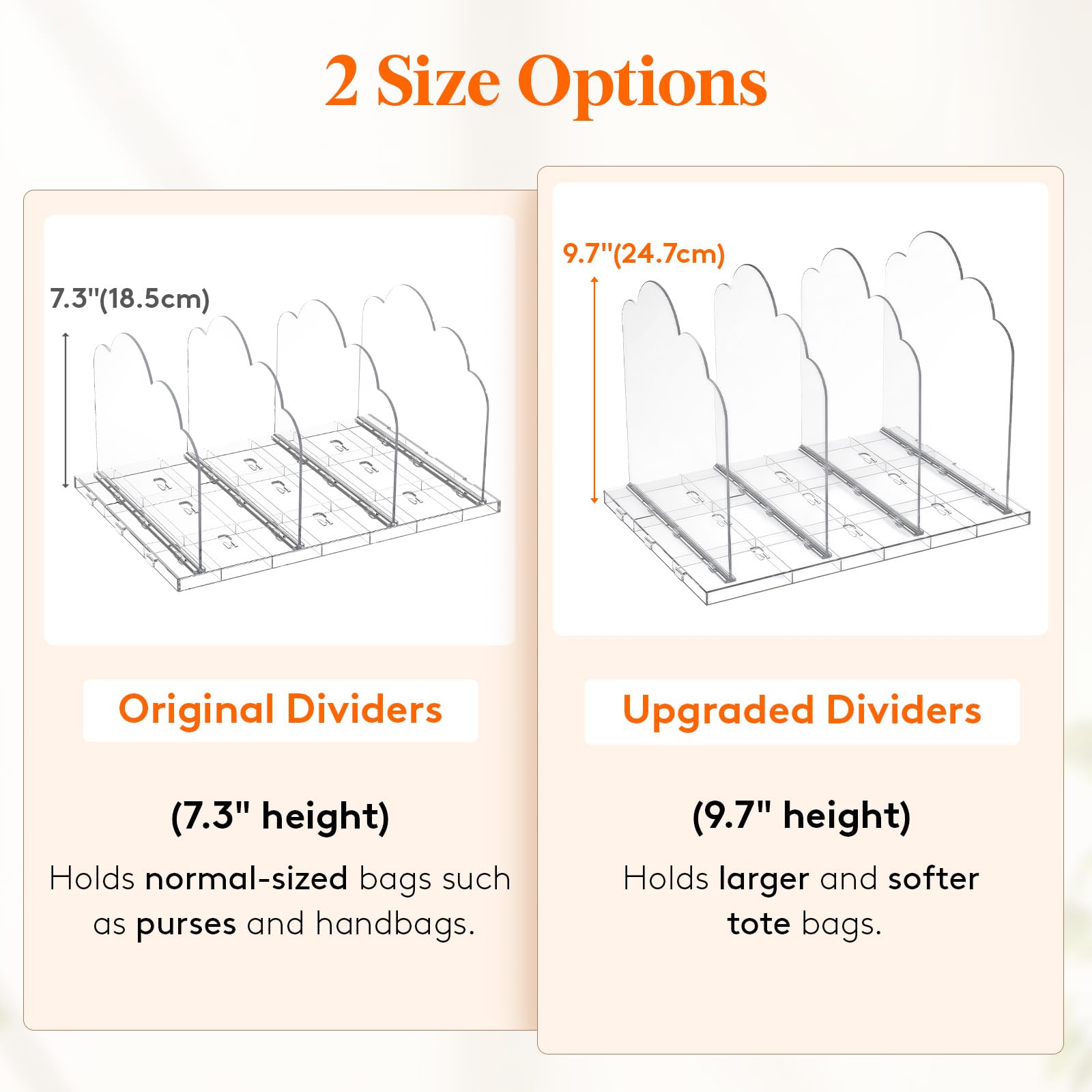 Lifewit closet shelf with adjustable spacing for purses and bags.