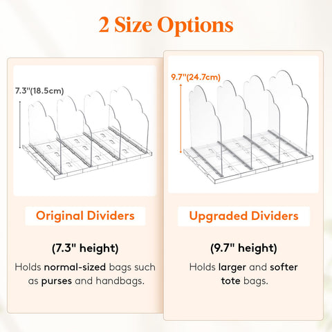 Lifewit closet shelf with adjustable spacing for purses and bags.