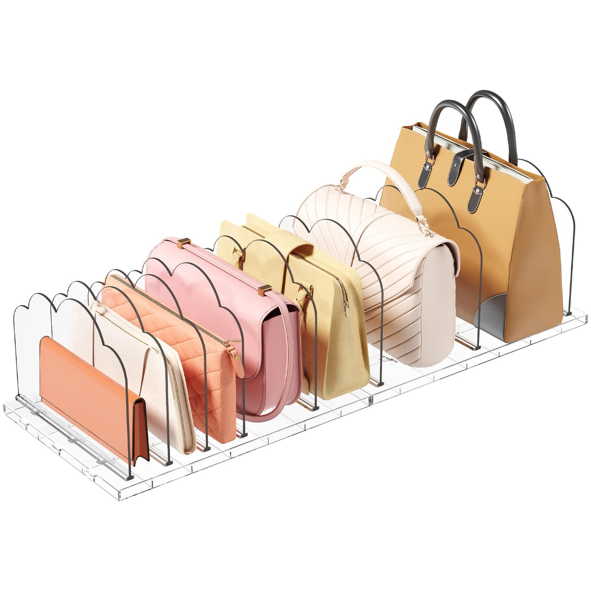 Lifewit purse organizer in closet with clear view for quick handbag access