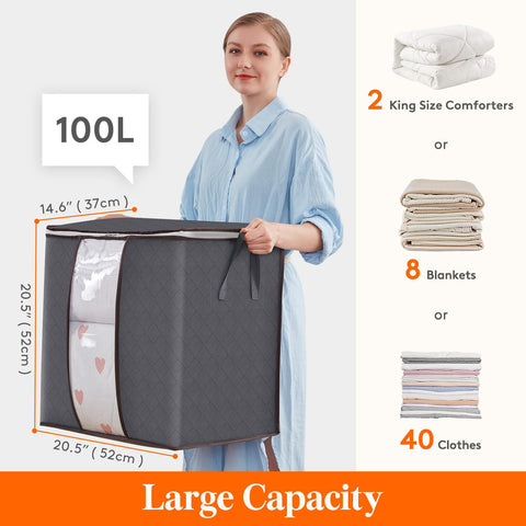 Lifewit bin with reinforced handles for durable carrying of bulky items.
