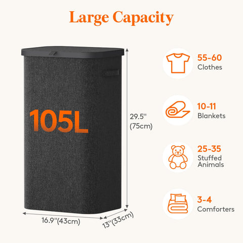 Lifewit removable inner bag for easy trips to the laundry.