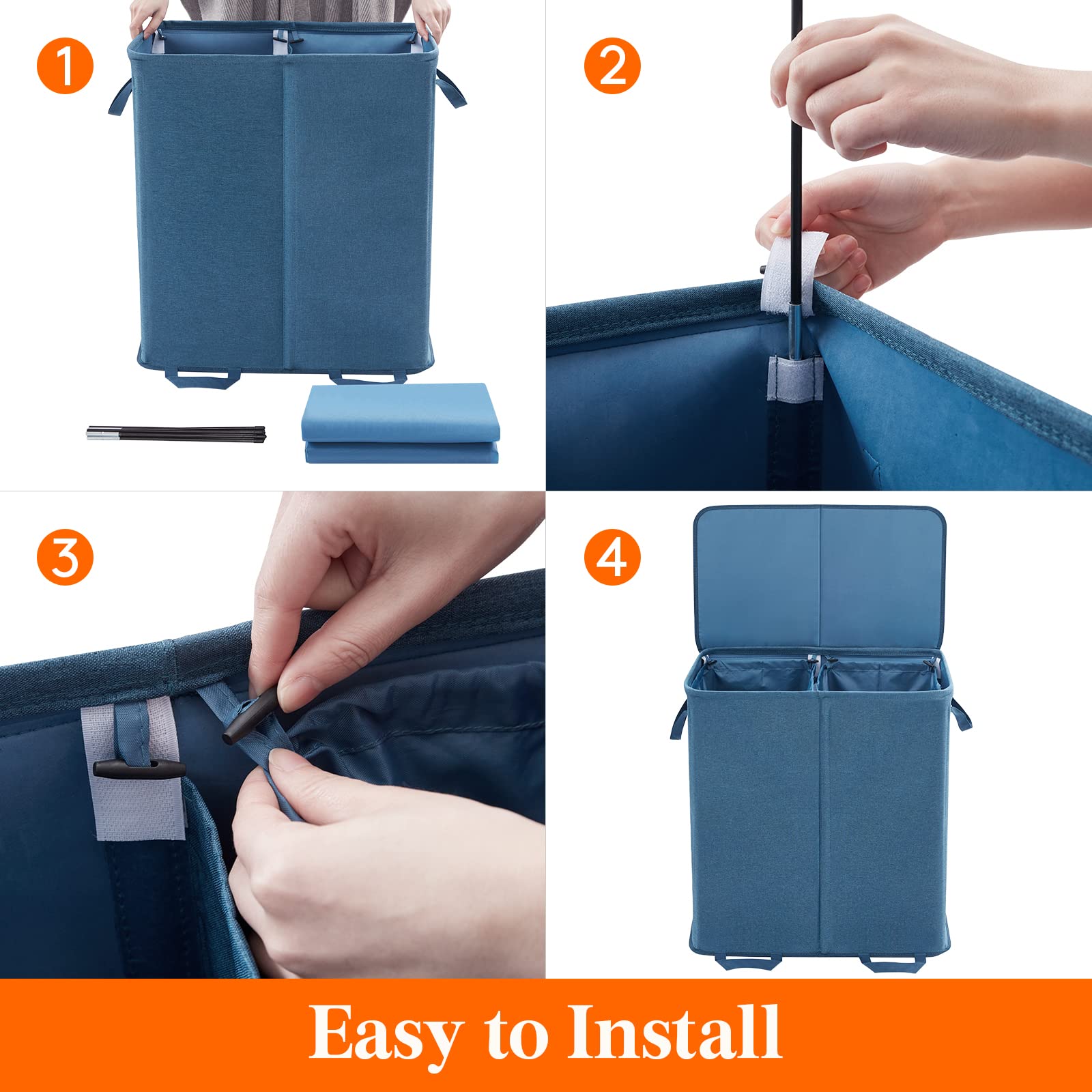 Lifewit removable laundry bags with handles for simple load transfer.