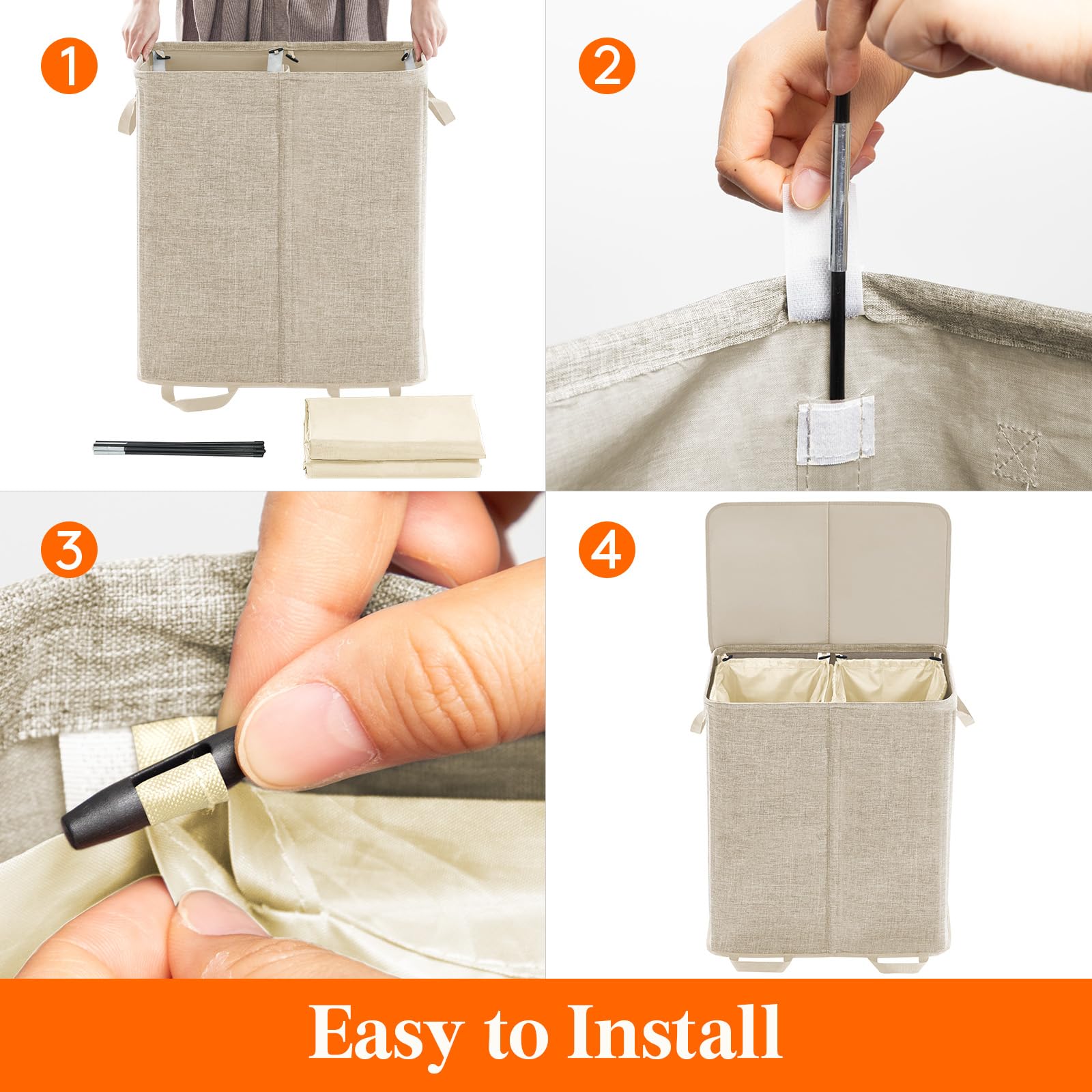 Lifewit sturdy top lid design helps conceal laundry in bedrooms.