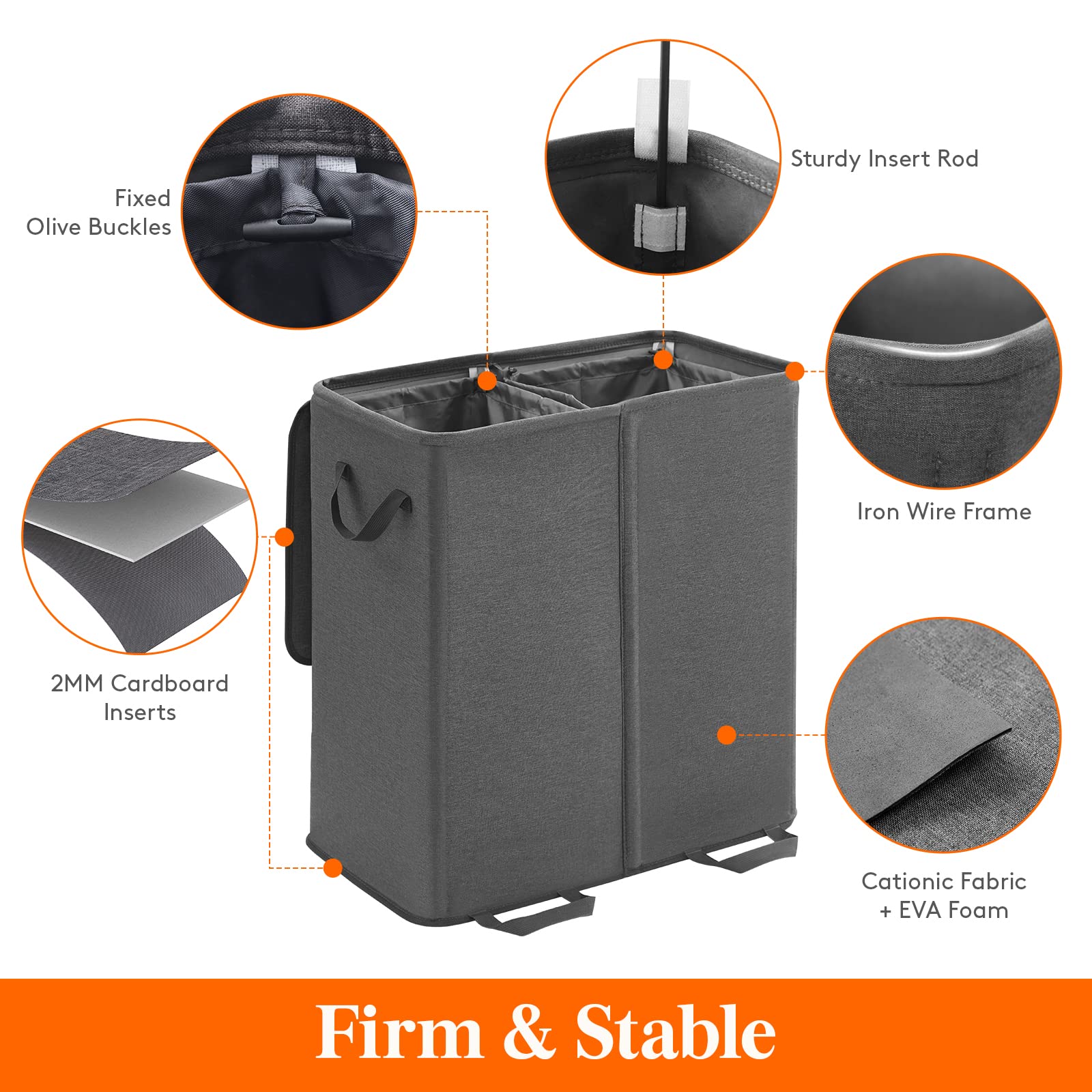 Lifewit removable laundry bags for easy transport to the wash.