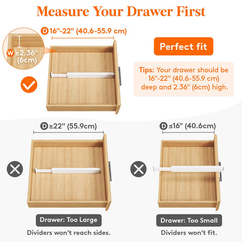Lifewit divider ends with silicone pads protect drawer surfaces.