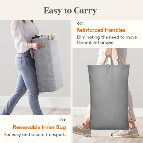Lifewit Slim Laundry Basket easy carry across rooms
