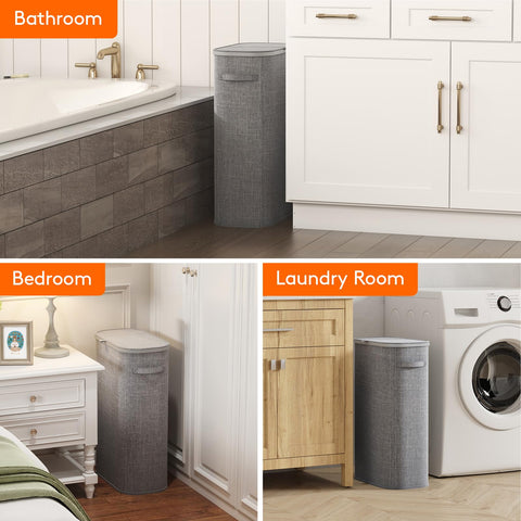 Lifewit Slim Basket with Lid reduces dust exposure in bathrooms