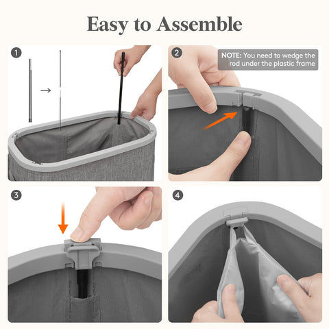 Lifewit Slim Laundry Basket with plastic handles for secure grip