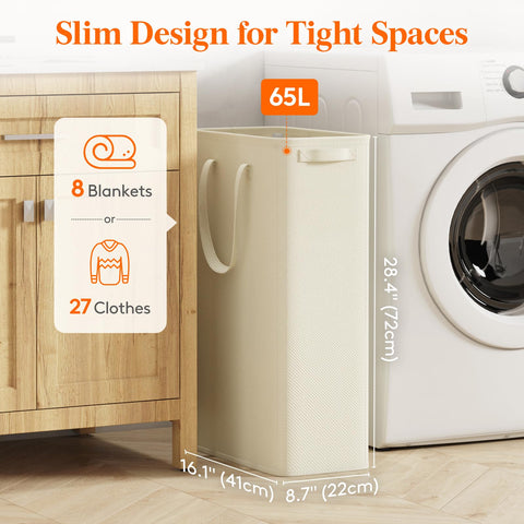 Lifewit slim hamper foldable design allows compact storage.