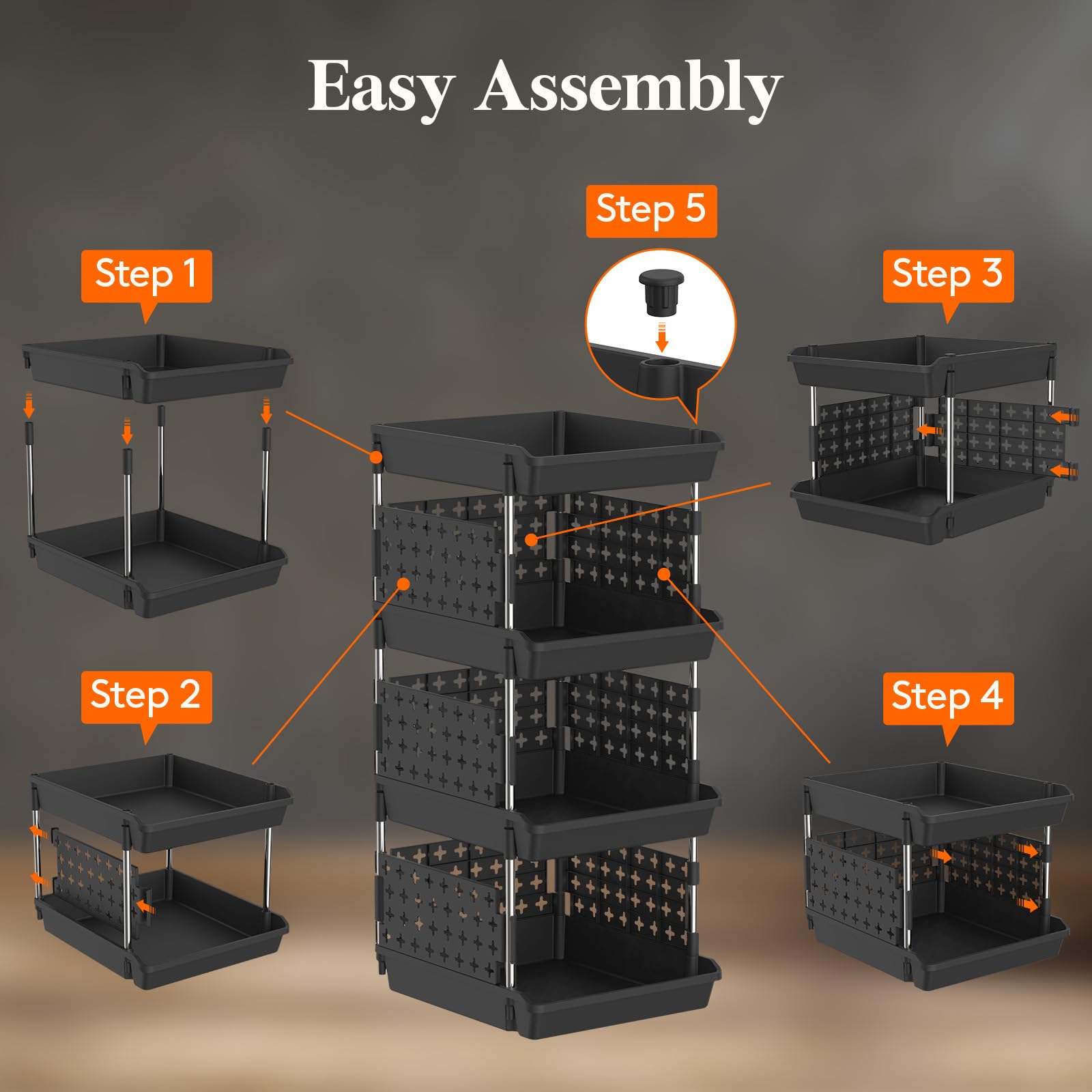 Lifewit stackable baskets in RV for compact storage
